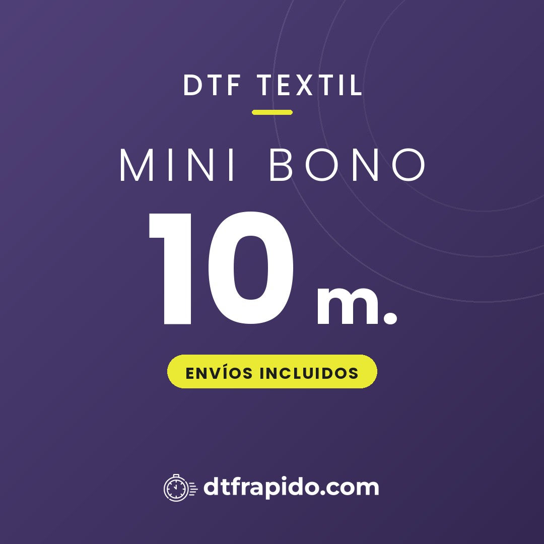 Mini bono 10 m. de DTF textil con envíos incluidos - DTFrápido