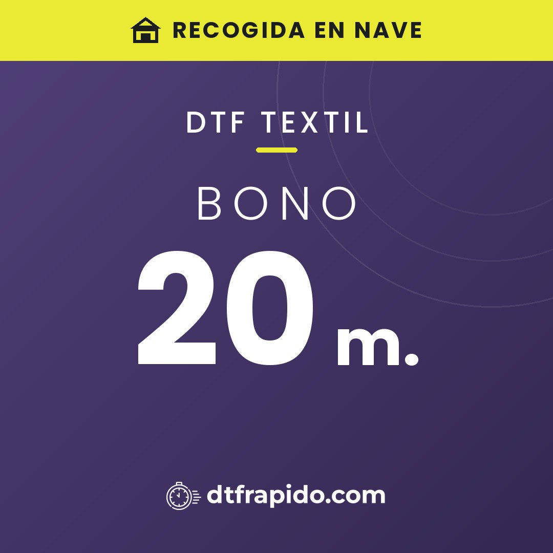 Bono 20 m. de DTF textil con recogida en nave - DTFrápido